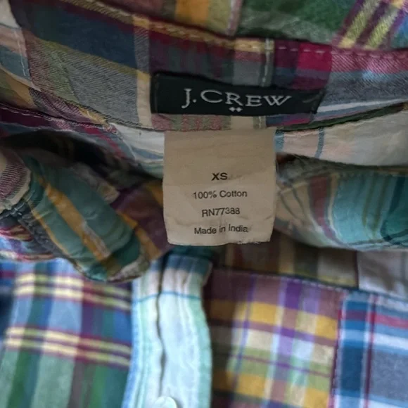 J crew Patchwork Shirt, Size XS - Picture 7 of 9
